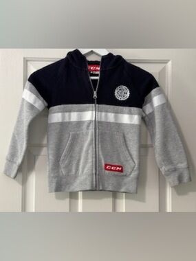 CCM Heritage  Logo Full-Zip Fleece Hockey Hoodie - Size Youth Small